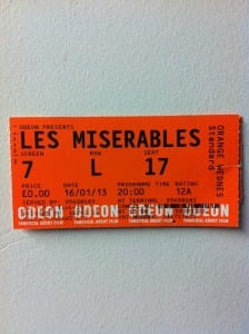 Les Miserables Cinema Ticket