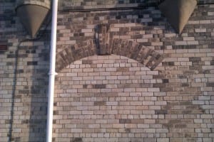 Bricked up wall at the grandstand